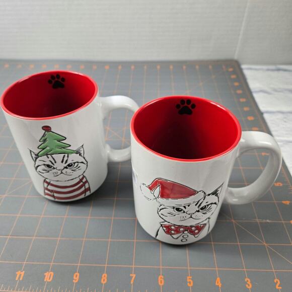 NWT Grumpy Cat set of 2 Holiday Mugs Ceramic Christmas Coffee Tea Hot Chocolate - Picture 14 of 16